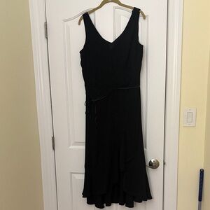 SL Fashions Black V Neck Party Dress